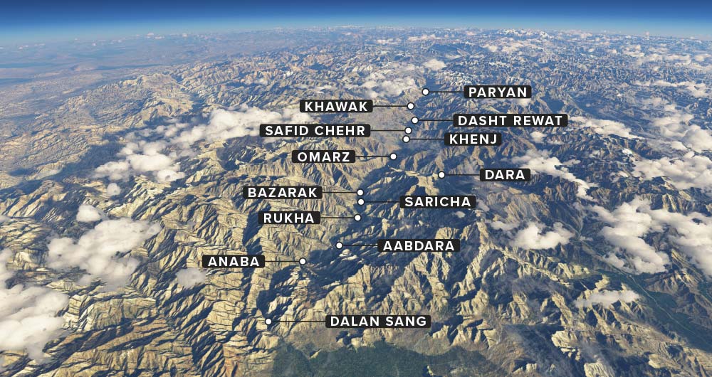 Panjshir Valley villages map